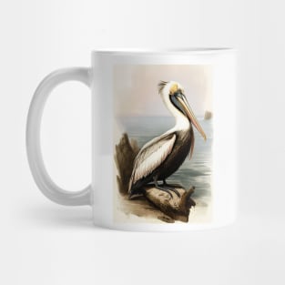 Vintage Pelican Painting Mug